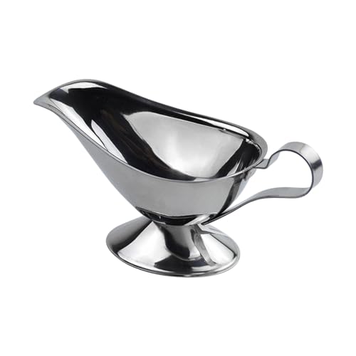 Platillo para salsa de acero inoxidable | Cuenco para servir salsas con asa | Jarra de nata para barco, dispensador de leche, bandeja para servir salsas para aderezos de ensalada, jarra de leche, para