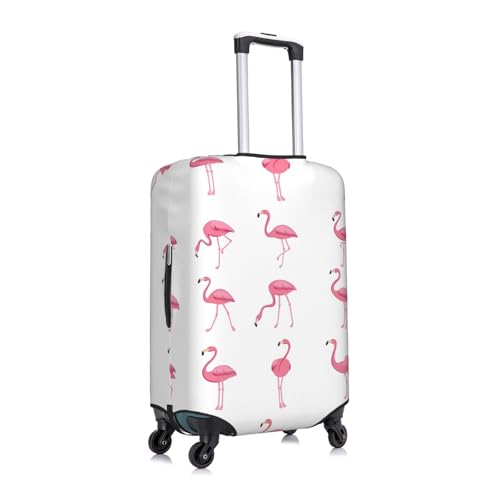 Flamingos on white Print Luggage Cover Suitcase Protector Anti-scratch Fits 18-32 Inch Trolley Case3