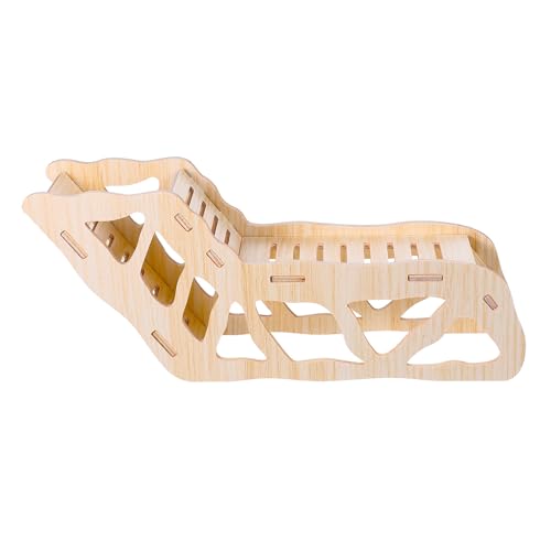 DOPENSPI Cachette polyvalente pour hamster et tunnel d'exploration, maison de hamster avec échelle d'escalade en bois, cachette décorative pour hamster,...