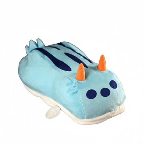 Wyvix Peluche de Conejito mar Azul – 45 cm, Suave Peluche nudibranquio, babosa con Orejas Naranjas