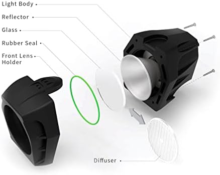 Bright Eyes Fully Waterproof 1600 Lumen Rechargeable Mountain, Road Bike Headlight, 6400mAh Battery (Now 5+ Hours on Bright Beam). Comes w/Free Diffuser Lens and Free TAILLIGHT