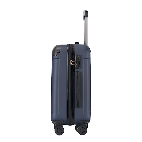 T-LoVendo Maleta de Viaje Cabina Trolley 20” (40L). Equipaje de Mano. 4 Ruedas Dobles. 55x40x20cm. Material ABS Semirigida. Cerradura con combinación numérica. Asa telescópica. Color Azul Marino