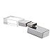 New Crystal Transparent Rectangle Genuine USB Flash Drive Wedding Gift Pen Drive,Silver