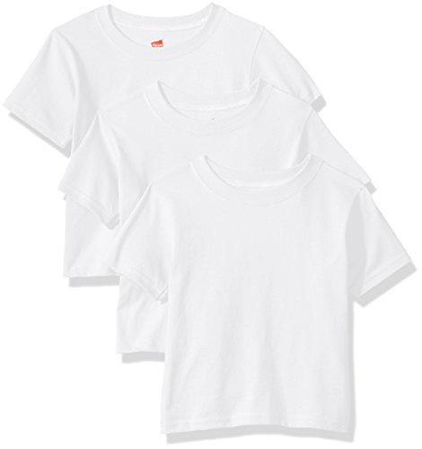 Hanes Toddler Boys' Comfortsoft Tee (Pack of 3), White, 2T