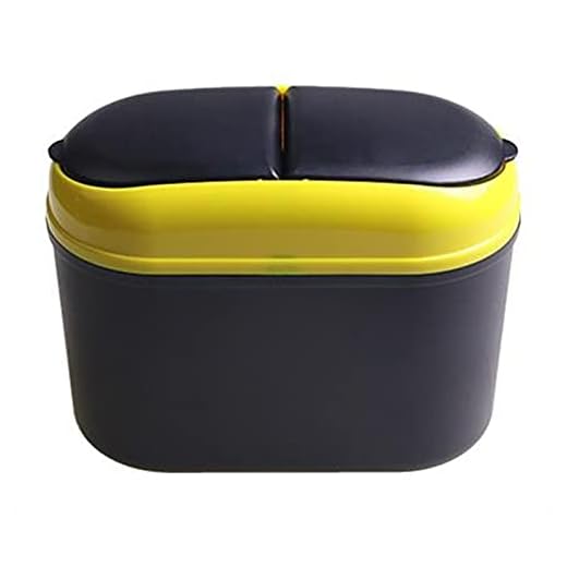 practical Bil dörr sida av miljöskydd sopor burkar dubbla lock öppna 6 färger svart, grå, blå, röd, gul, grön advanced (Color Name : Yellow)