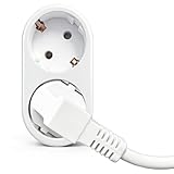 Doppelstecker für Steckdose Stromverteiler für Küche Schlafzimmer Wohnzimmer, Weiß 1Stück