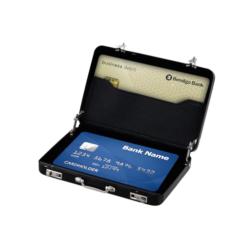 Granvoo Maleta para Dinero como Embalaje para Vales, Mini Maletín de Aluminio con Cierre a Presión, Mini Maletín de Aluminio para Tarjetas, como Regalo de Boda y Tarjeta de Felicitación (Negro)
