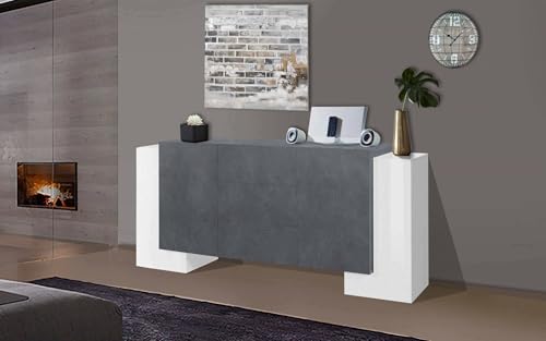 Dmora - Buffet Fabio, Buffet de Cuisine avec 2 Portes et 3 tiroirs, Buffet de Salon, Buffet de...