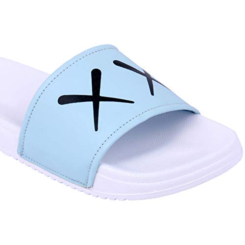 Image of PERY-PAO Mens Stylish Sliders Sky Blue, Grey, Brown, White, Green Boys Slippers