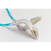FiberCablesDirect LC LC OM4 AnyAngle Fiber Optic Patch Cable 10mm Bend Radius Corning Glass | 1.0m 3.3ft | Flexible for High-Density Racks, Patch Panels, Tight Routing