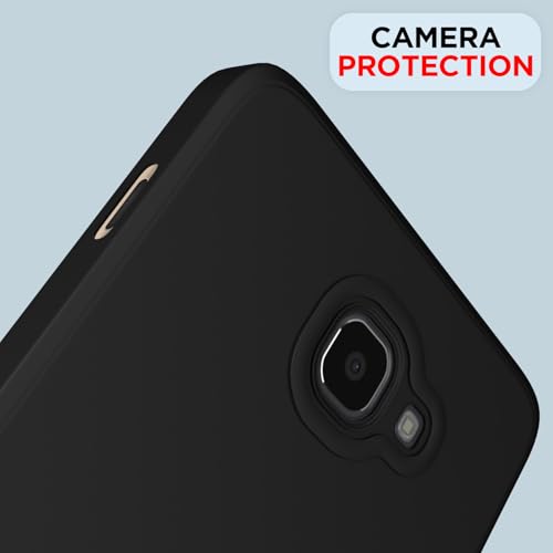 Image of Outlouders Back Cover for Samsung Galaxy J7 Prime | Camera Protection | Durable Soft Matte Silicone Bumper Case (Black)