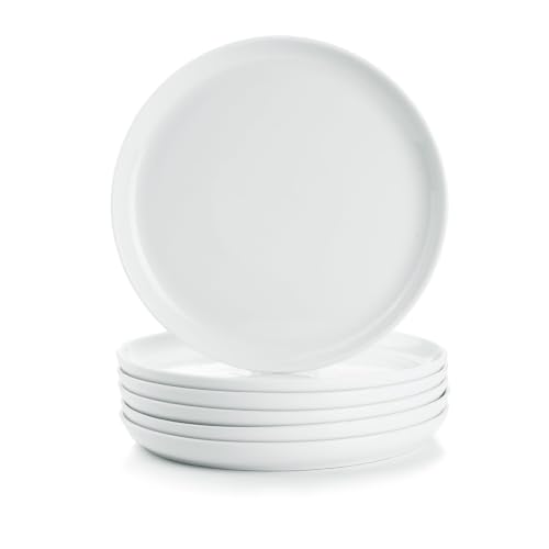 WishDeco White Salad Plates Set of 6, Porcelain Dessert Plates 8 Inch