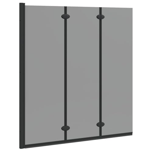 Enclosure de Ducha Manual Negro 130 x 138 cm Vidrio ESG y Aluminio, Panel de Ducha Ajustable, Pantalla Moderna, Diseño Rectangular, Plegable y Ancho Ajustable