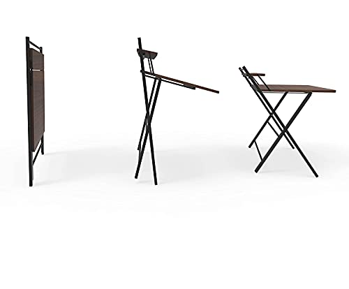 Image of Expresso Adjustable Multipurpose Foldable Computer Desk Table for Study Home Office Folding Laptop Table Writing Desk Compact Study Reading Table Small Spaces Brown