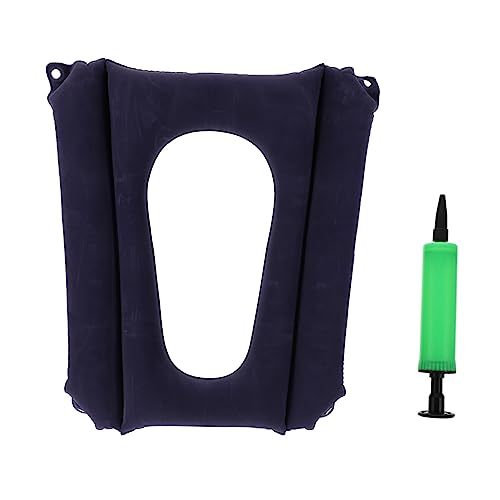 NIYANGLE Cojín Inflable Transpirable para Interiores para Sillas De Ruedas para Adultos para Discapacitados Hueco De PVC Azul