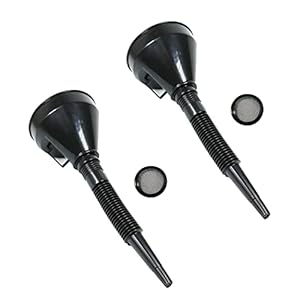 Fuel Funnel, 2PCS Plastic Funnel with Filter Screen Long Neck Funnel Universal Funnel Wide Mouth Multifunctional Fuel…