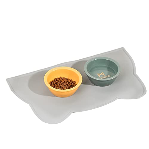 Dog Cat Food Mat | Silicone Waterproof Food Mat Raised Edges - Mat for Prevent Food and Water Overflow, Pet Food Tray for Dogs, Cats Shakven