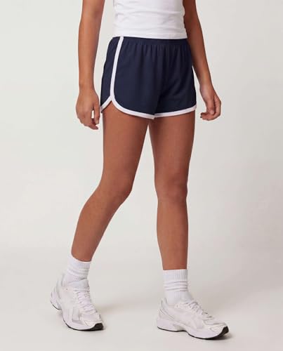 Image of Real Essentials 5 Pack: Girls' Dry-Fit Athletic Dolphin Shorts for Youth Kids Teens Running Gym Sports (Ages 4-16)