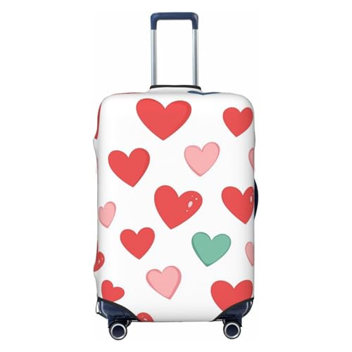 Elastic Luggage Cover Anti Scratch Dirt Covers, Colorful Cute Love Hearts Travel Luggage Cover Suitcase Protector Fits 31-32 Inch Luggage