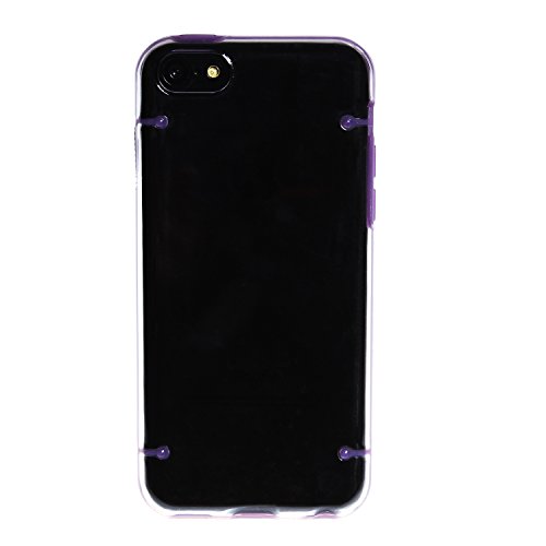 wortek Funda Protectora Compatible para iPhone 5C Crystal Hybrid Case Morado