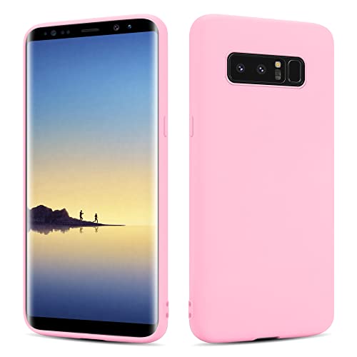 SHAANS Case For Samsung Galaxy NOTE 8 TPU Silicone Rubber Phone Case Soft Matt Finish (Pink)