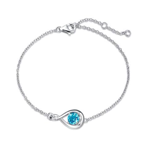 FANCIME 925 Sterling Silver Swiss Blue Topaz Bracelet Cover