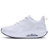 Autper Wide Arch Support Walking Shoes for Women Plantar Fasciitis Bunions Orthotic Tennis Workout Nurse Pain Relief Sneakers White Size 10