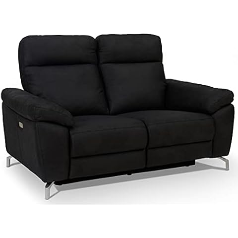 Sofá Reclinable Negro con Función Relax Eléctrico Selesta 2 Plazas Cover