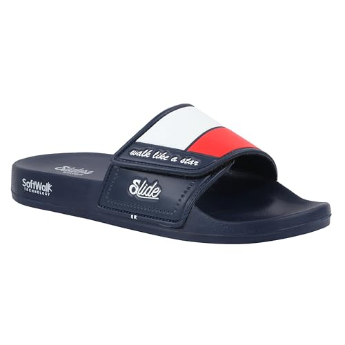 Image of WELCOME Soft Men's Slippers /Sliders with Cushion FootBed for Adult | Comfortable & Light Weight | Stylish & Anti-Skid | Waterproof & Regular Flip Flops for Gents /Boys