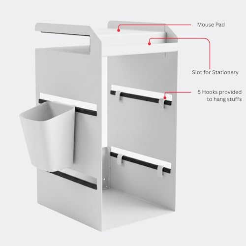 Image of Metal File /Documents /Magazine Rack | Office /WorkSpace Organizers | Multipurpose Table Storage Holder | Stationery Supplies Compartment Shelf | Desk Organizers | White