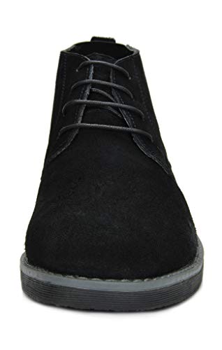 Bruno Marc Herren Chukka Stiefel Stiefelette Desert Boots Suede Leder Schnürstiefel Stiefeletten,Size 42,Schwarz,CHUKKA