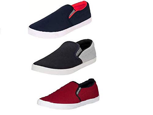 Aircum Mens Combo Pack of 3 Casual Shoes (Red - Grey - Maroon, Numeric_10) (B08DFXX2W4) Amazon Price History, Amazon Price Tracker