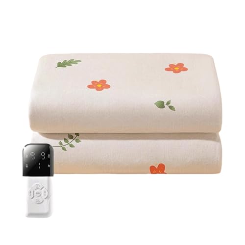PEKJI Cotton Heated Throw with Automatic Shut-Off Portable Electric Blankets Lightweight Electric Blanket Quick Heating