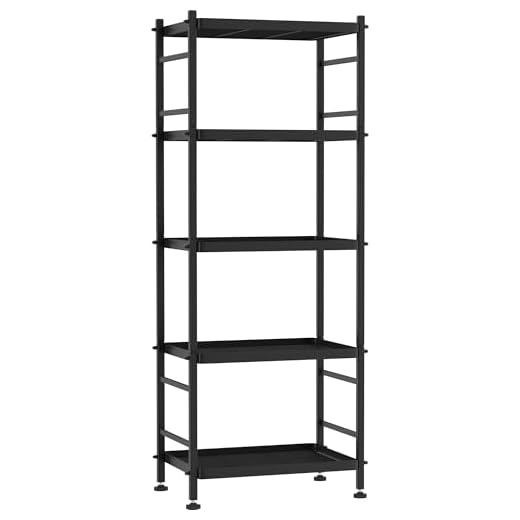 5-Wire Shelving Metal Storage Rack Shelves, Standing Storage Shelf Units for Laundry Bathroom Kitchen Pantry Closet(Black)