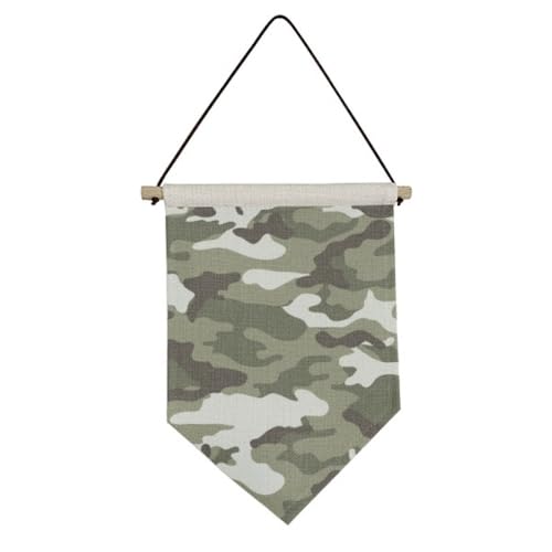 Drapeau en toile motif grain et camouflage pour décoration murale suspendue