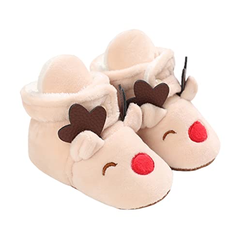 Zapatos para Bebés, Niñas y Niños Pequeños Newborn Infantil Unisex Baby Girls Boys Lindo Conejo Deer Metal Hebilla High-Top Zapatos Snow Boot Fleece Cozy Winter Warm Warm PREWALKER BOTAS Zapatos de Cu Cover
