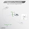 Lumeno LED lampada d'ingrandimento 7218GR con lente in vero vetro da 127 mm, lampada da lavoro e cosmetica, per estetista, hobbisti, ausilio alla lettura, 8 diottrie grigio