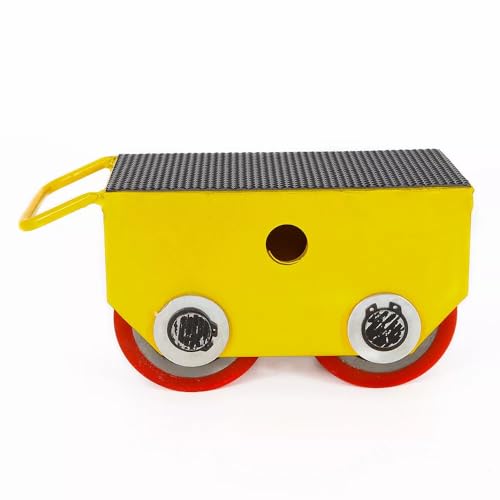 CHIMHOON 2500 kg de suspensión de transporte, ruedas de carga pesada, ruedas blindadas, ruedas de chasis, scooter, ruedas de transporte de 2,5 T, de acero, para máquina de transporte (amarillo)