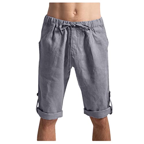 Short de sport en coton et lin de qualité supérieure gris 3XL