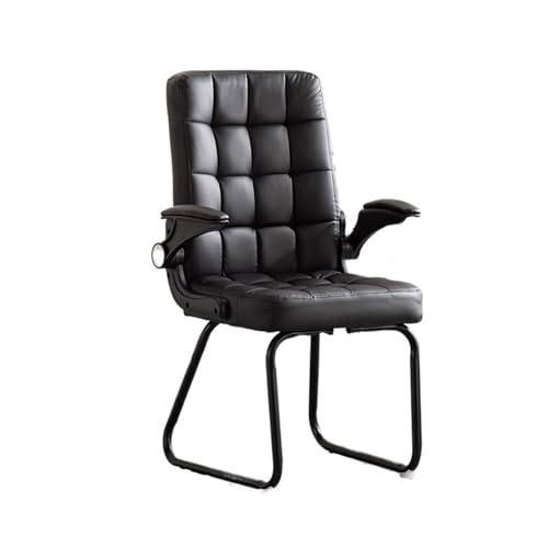 Silla Gaming de Tela con cojín para Oficina, cómoda y Suave, con Respaldo Medio y Base de Metal, sin Ruedas (Negra) (Talla única Negra)
