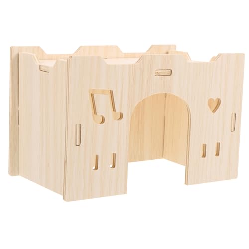 ROMISBABA ハムスターの巣 モルモットケージライナー うさぎ ねずみ 生息地 モルモットフリース寝具 おもちゃ 小さなペット用品 ギニアハイドハウス ネズミの木の隠れ家 ネズミの木の家 木製