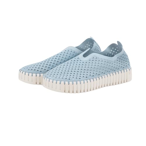 Image of Ilse Jacobsen HORNBAEK Women's Tulip 3373 Platform | Slip-On | Low-Top (Ash Blue, 9)