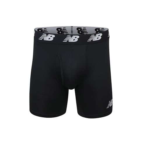 Image of New Balance Men's Performance Boxer Briefs with Fly, Breathable Stretch Underwear, Moisture Wicking, Soft Waistband (3 Pack)