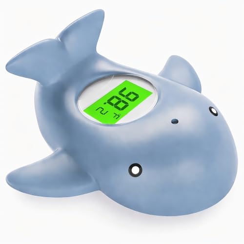 Image of MIEDECDEL Baby Bath Thermometer for Infant & Toddler,Floating Digital Water Temperature Thermometer with 3-Color LED Backlight,Instant Accurate Reading,Baby Bath Toy,Hot & Cold Alert(Light Blue Whale)