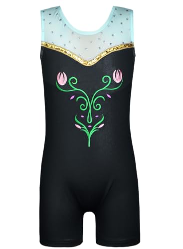 Image of HOZIY Leotards for Girls Gymnastics Kids Children Biketard Snowflake Ribbon Blue Purple Hot Pink Sparkle