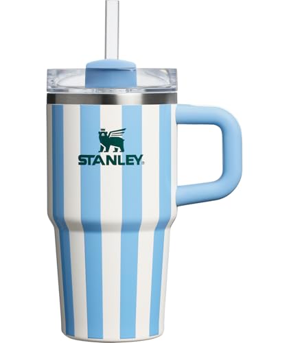 Image of STANLEY Quencher H2.0 Tumbler with Handle and Straw 20 oz | Flowstate 3-Position Lid | Cup Holder Compatible for Travel | Insulated Stainless Steel Cup | BPA-Free | Cornflower Cabana Gloss