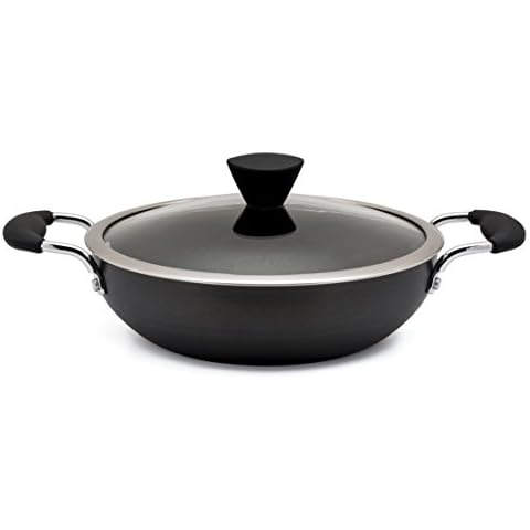 Zinel 4170A Non-Stick Wok with Hard Anodised Induction Base, Grey, 24 cm Cover