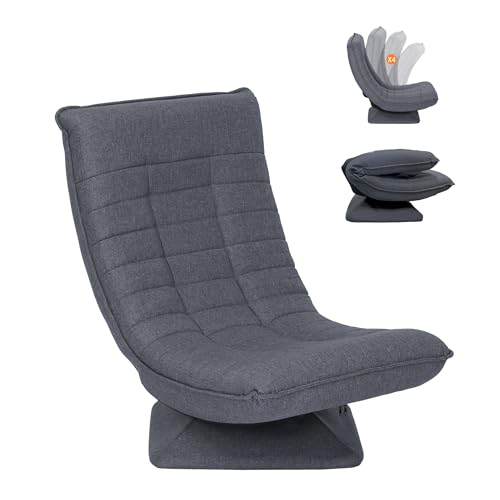 Hoclauho Relaxsessel Bequemer Bodensessel mit 4 Fach Verstellbarer Rückenlehne, 360° Drehfunktion Klappmechanismus, 13 cm Polster, 150 kg belastbar fürs Wohnzimmer Schlafzimmer (Grau) Hoclauho Relaxsessel Bequemer Bodensessel mit 4 Fach Verstellbarer Rückenlehne, 360° Drehfunktion Klappmechanismus, 13 cm Polster, 150 kg belastbar fürs Wohnzimmer Schlafzimmer (Grau)