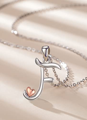 Collier lettre argent 925 avec pendentif initiale cœur discret - 5