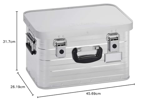 Enders Alubox 29 L mit Schloss Set - Aluminium Box 0,8 mm Wandstärke, spritzwasserdicht, stapelbar - Alukiste, Metallkiste, Metallbox mit Deckel - verwendbar als Transportbox, Werkzeugkiste, Lagerbox